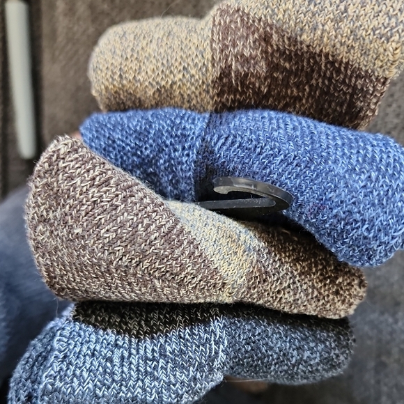 4pk Columbia Men's Crew Socks - Gray, Blue, And Tan X2 - Picture 4 of 5